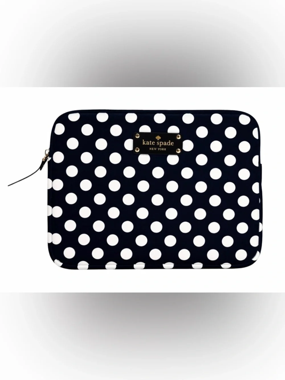 NWOT New Kate Spade Black and White Polka Dot Small Tablet Padded Case 10